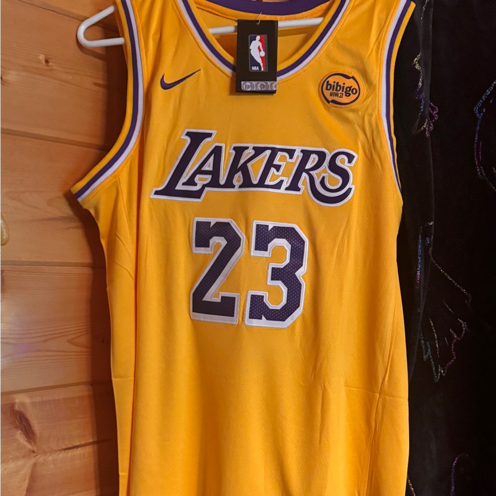 Nike Lakers Jersey in Vibrant Yellow with Purple Accents